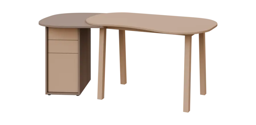 RGY 02 L stůl kancelářský, levý, masivní dřevěná podnož, deska 18 mm, široký 1820 mm, neutrální